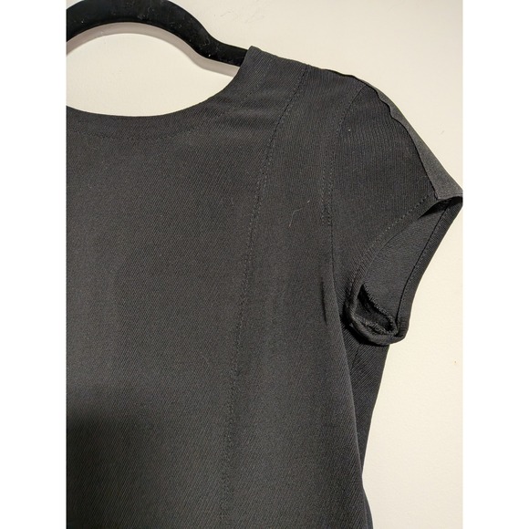Burberry Brit Black Short Sleeve Pique Knit Shift Dress US 6 - Picture 6 of 11